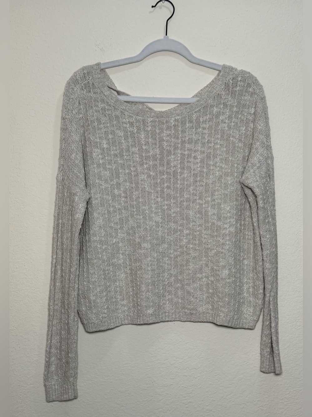 Abercrombie and Fitch Beige Knit Sweater Medium Cozy
